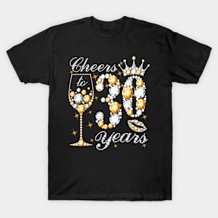 Cheers To 30 Years Old Happy 30th Birthday Queen Drink Wine T-Shirt